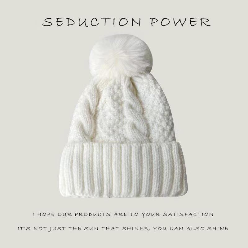 Children's Winter Wool Hat: Large Brim, Solid Color, Warm, Plus Velvet, European & American Style