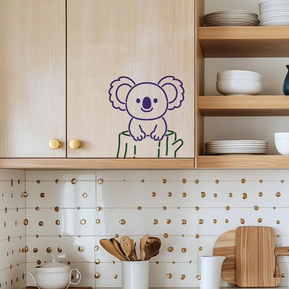 4Pcs 4 Styles PET Hollow Out Drawing Painting Stencils for DIY Scrapbook Photo Album Koala 200x200mm 4pcs/set