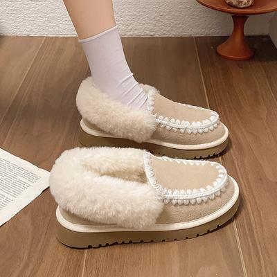 Женские зимние теплые ботинки большого размера на мягкой подошве с увеличением высоты, с мехом, противоскользящие, для снега, плюшевая подкладка, ботильоны, спортивные хлопковые ботинки для улицы