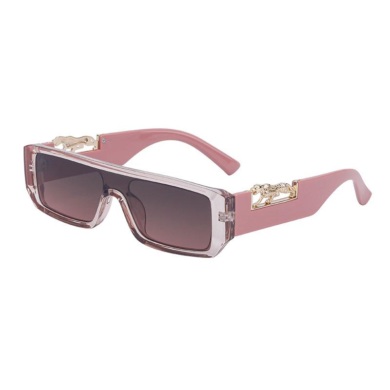 Солнцезащитные очки Leopard Head Small Frame Sunglasses Women's Integrated Glasses Square Frame Sunglasses Men's Glasses