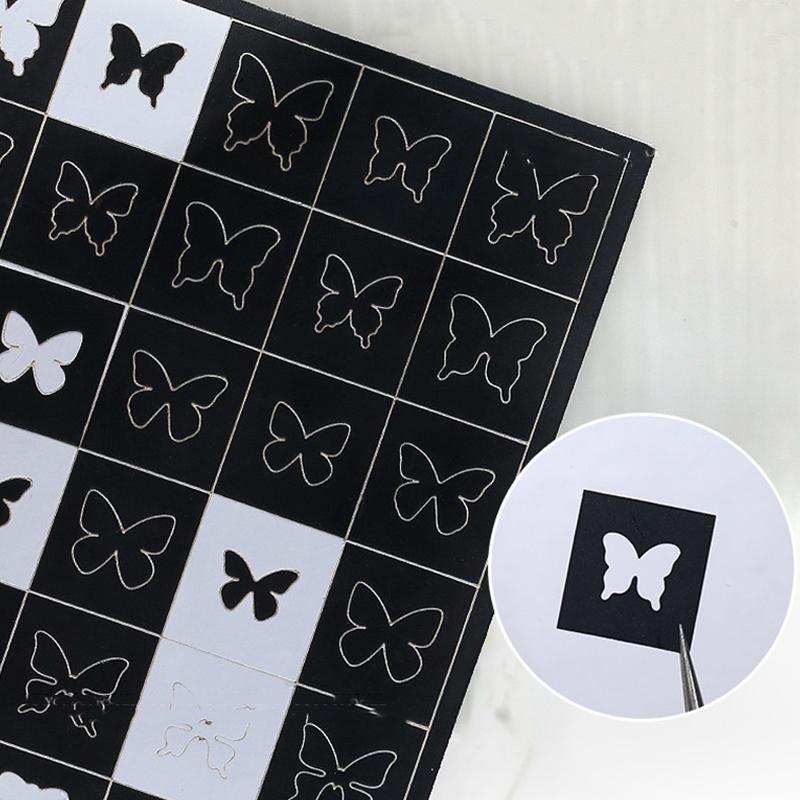 Hallow Star Heart Butterfly Nail Forms Fringe Tip Guides Sticker Diy Nail Art Tips Stickers Stencil Strips Manicure Tool Salon