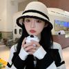 Breathable Knitted Bucket Hat Temperament Sun Protection Cap Visor Cap Sunshade Basin Cap  Women