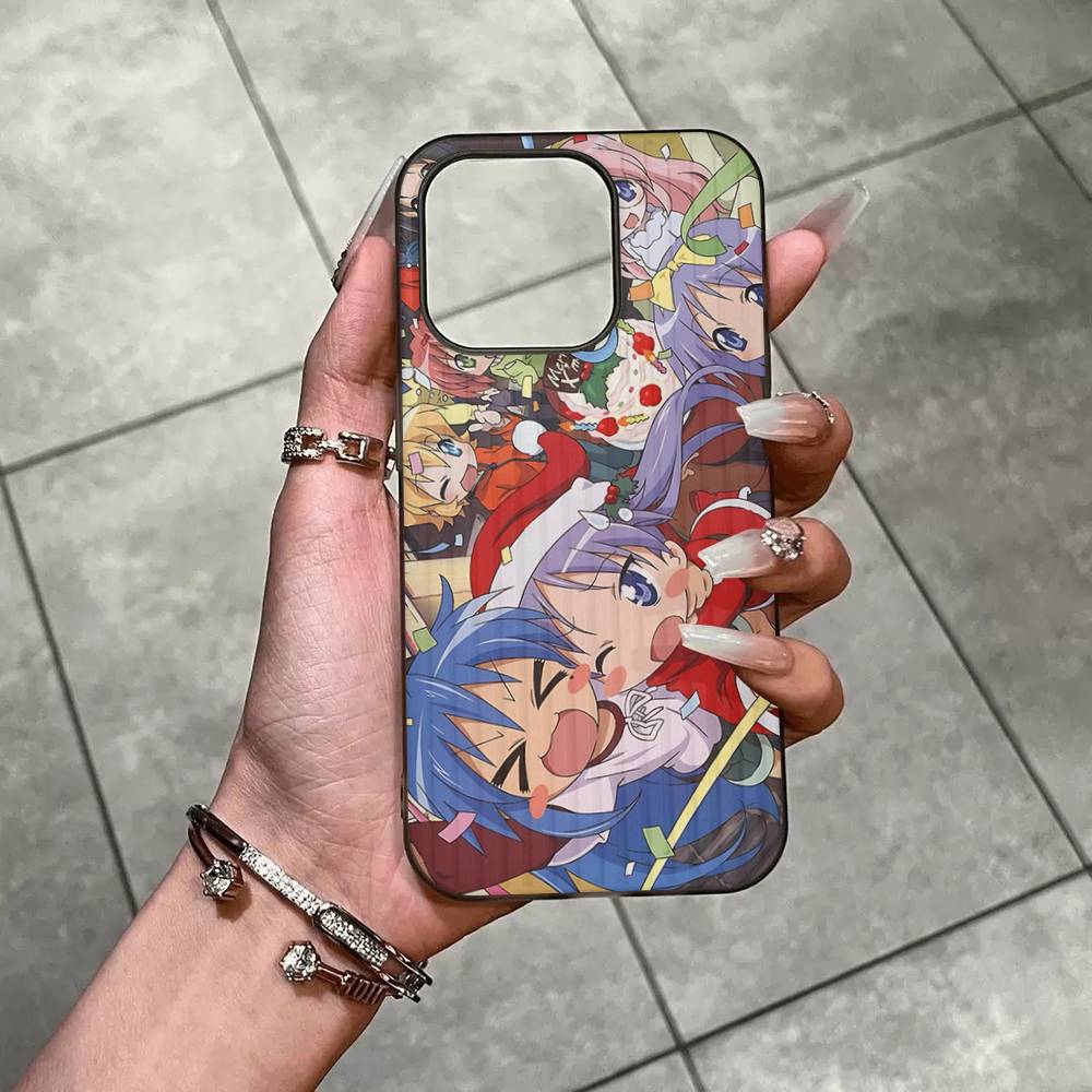 Чехол для телефона с аниме-девушкой Lucky Star для iPhone 16 15 17 Pro 11 12 13 14 Pro Max Plus Мягкий силиконовый чехол-оболочка с волнистым узором