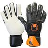 Uhlsport Матчевые футбольные вратарские перчатки Speed Contact Super Soft Half Negative 1011265 01 8 Черный x Белый x Flow Оранжевый