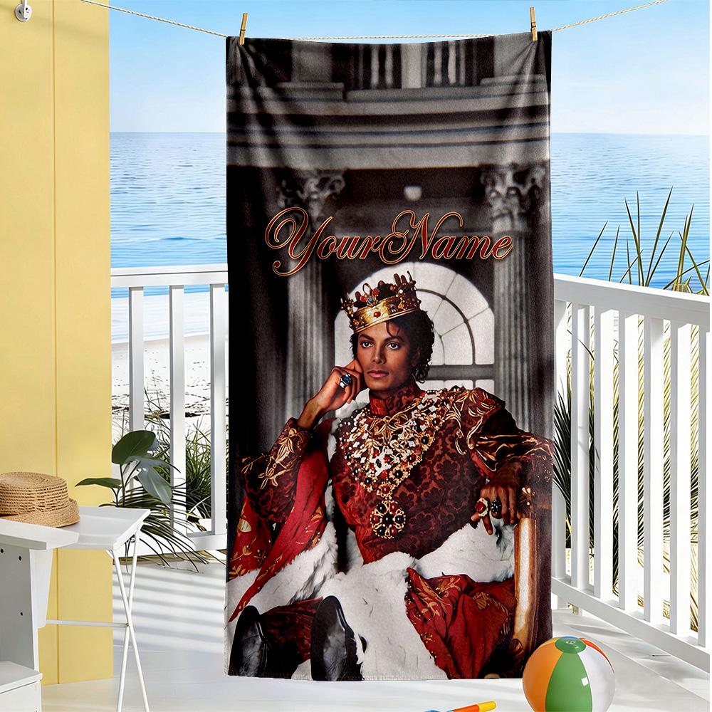 Michael Jackson Personalized Name Beach Towel High Absorbency & Quick-Dry Portable for SwimmingBeachCamping Travel Beach AccessoriesGym