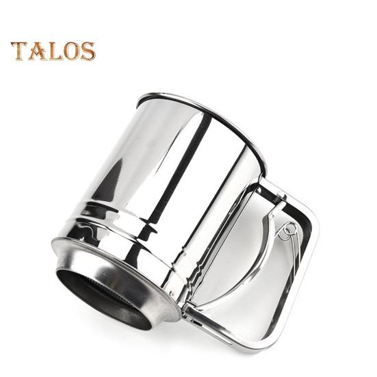 Сито для муки. Просеиватель для муки из нержавеющей стали. Ручной просеиватель для муки. Двухслойный сахарный шейкер с ручным прессом.