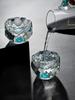 Креативные граненые хрустальные рюмки для ликера  Стаканы для водки, виски, крепких напитков Бирюзовые чешуйки Диспенсеры Домашние стаканы для питья Барная посуда