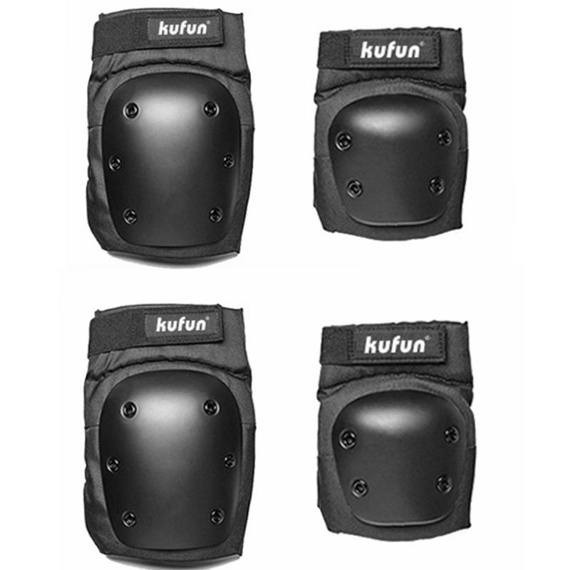 KUFUN Sport защитный комплект наколенник локоть скейтборд катание на коньках девочки мальчики розовый мужчины женщина протектор роликовые коньки жесткий
