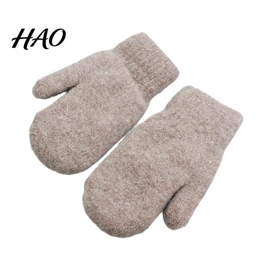 Windproof Outdoor Play Mittens 1 Pair Winter Warm for Women, Cold Weather Soft Plush Knit Kids Essential Gear Gloves with Thick Lining And Elastic Rib