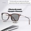Женские фотохромные очки для близорукости с большой оправой, ретро женские квадратные оправы для близоруких с диоптриями 0 -0.5 -2.75 -3.75 -4.0