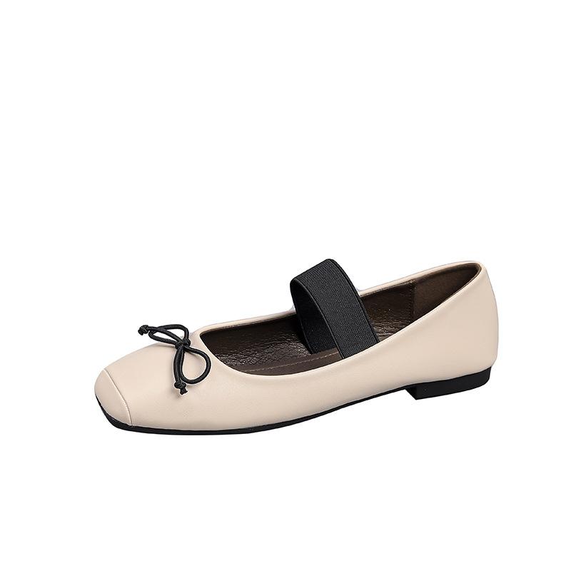IPPEUM Туфли Мэри Джейн Женские Балетки Большой Размер 44 Туфли-лодочки с Квадратным Носком На Плоской Подошве 2025 Новые Туфли Балерины