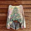 Women's Christmas Print Lightweight Sweater Casual Long Sleeve Knitted Pullover
