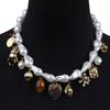 Baroque Imitation Pearl Leaf Necklace Multi-Accessories Insect Love Vintage Pendant Necklace