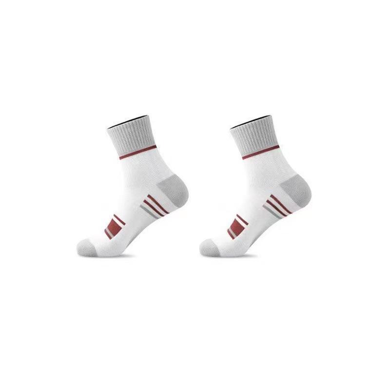 Men's Mid-Tube Deodorant Pure Cotton Socks - Sweat-Absorbent, Breathable, Antibacterial, Perfect for Business or Sport, Spring/Autumn Style.