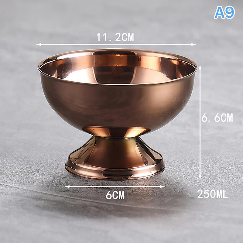 Retro High-Foot Dessert Cup 304 Stainless Steel Luxury Container for Ice Cream Cocktails Pudding Hotel & Restaurant Quality