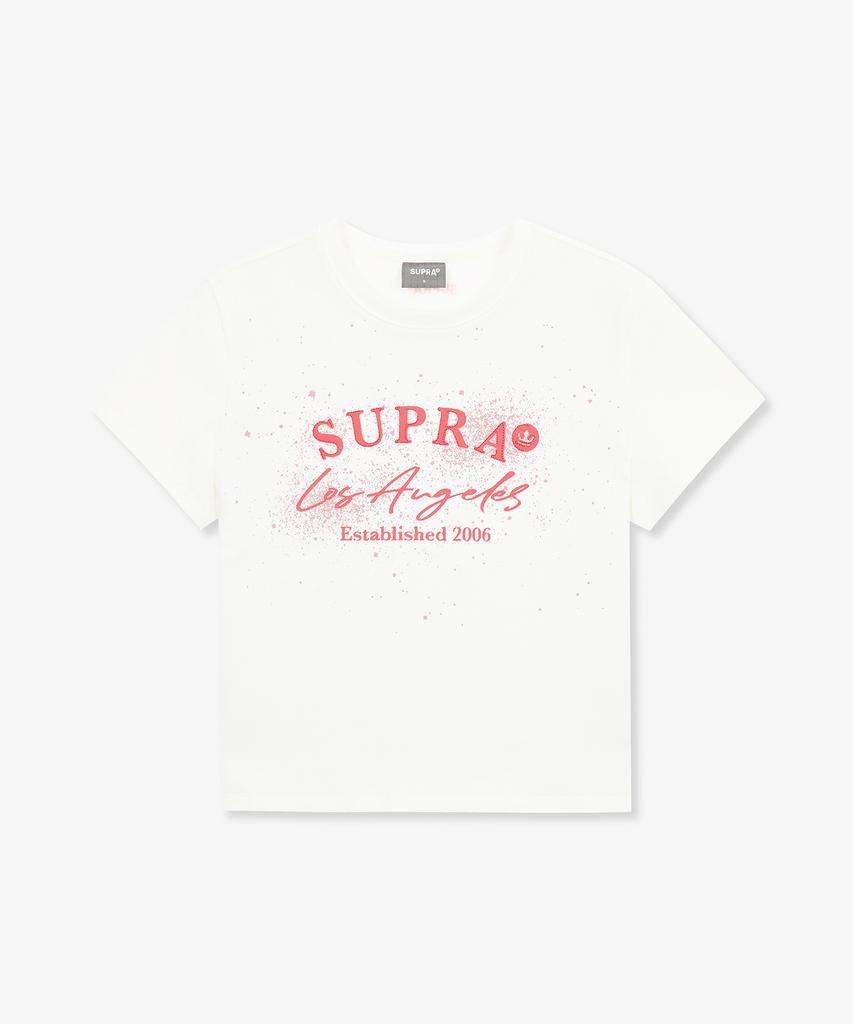 Женская укороченная футболка SUPRA с графическим принтом (белый)