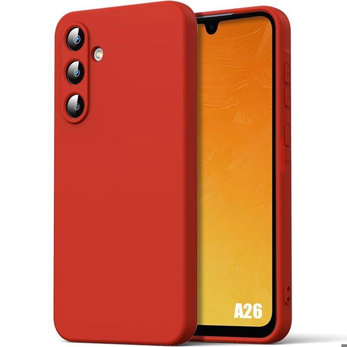 Coque de protection - BOOLING - pour Samsung Galaxy A26 5G - Silicone Liquide Doux - Anti-Rayures - Rouge