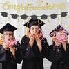 Graduation Banner-Gold Glitter Congratulation Banner -Class of 2025 Congratulations decorations,congrats grad banner for Party Supplies Graduation