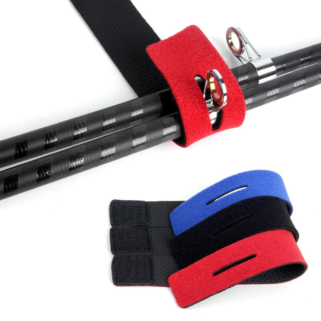 12pcs Fishing Rod Straps Fishing Pole Wrap Band Elastic Fishing Rod Holder Belts