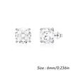 925 Sterling Silver Rhodium/Platinum Plated Trendy Sparkling Colorful Octagon Zircon Rose Cut Unisex Stud Earrings Women Gift