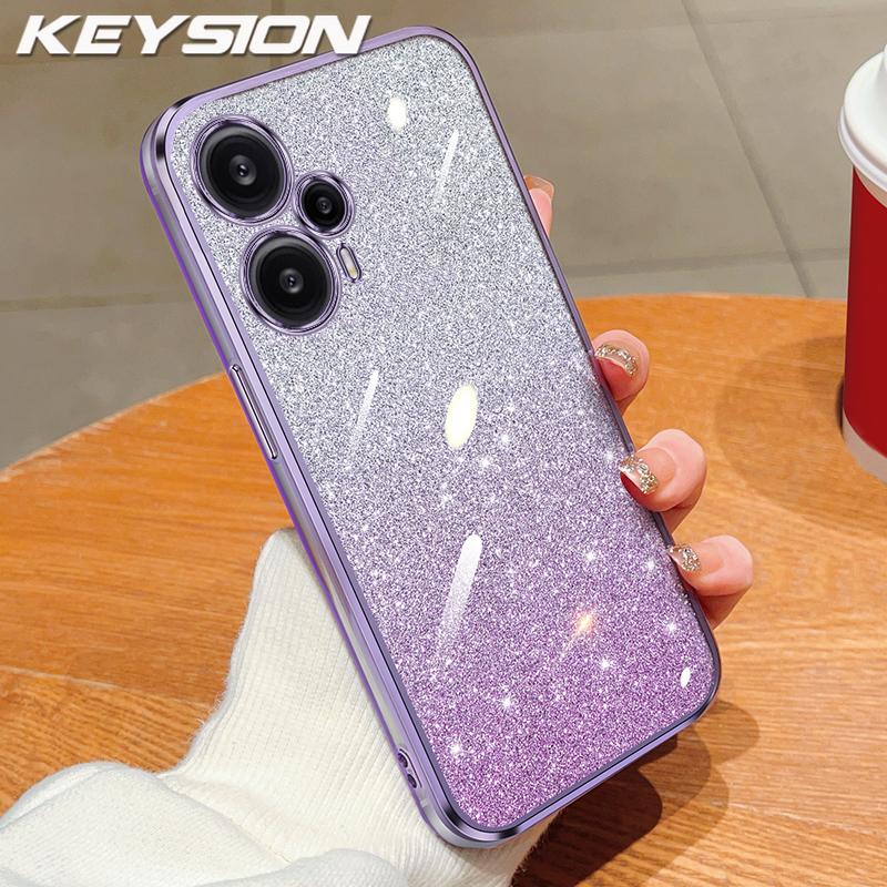 KEYSION Роскошный чехол-бампер с блестками для Xiaomi POCO F5, прозрачный, мягкий ТПУ, противоударная задняя крышка для POCO F5 Pro
