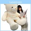 Plush Bear Doll With Love Heart Printed Dress Decoration For Bedroom Decoration