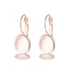 Temperament Gemstone Earrings for Women Elliptical Cat's Eye Stone Rose Gold Color Jewelry Dating Gift