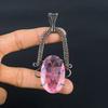 Pink Kunzite Pendant Gemstone Jewelry, 999 Copper Wire Wrapped Pendant, Handmade Jewelry Birthstone Pendant, Gift For Him