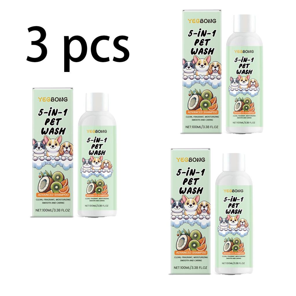 YEGBONG Шампунь для питомцев, Подходит для кошек и собак, Уход 5-в-1 с растительными экстрактами, Против спутывания и легко расчесывается, 100 мл