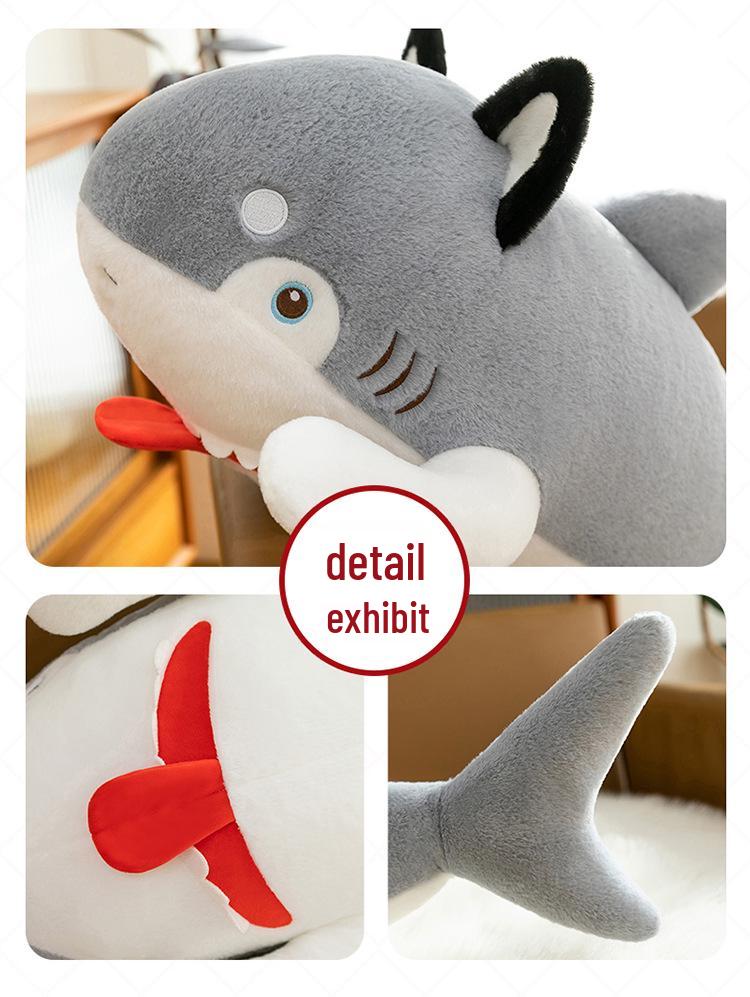 Плюшевая игрушка «Большая белая акула» серии «Океан» - Семейное украшение, Спутник для сна, Подарок-подушка для девочек