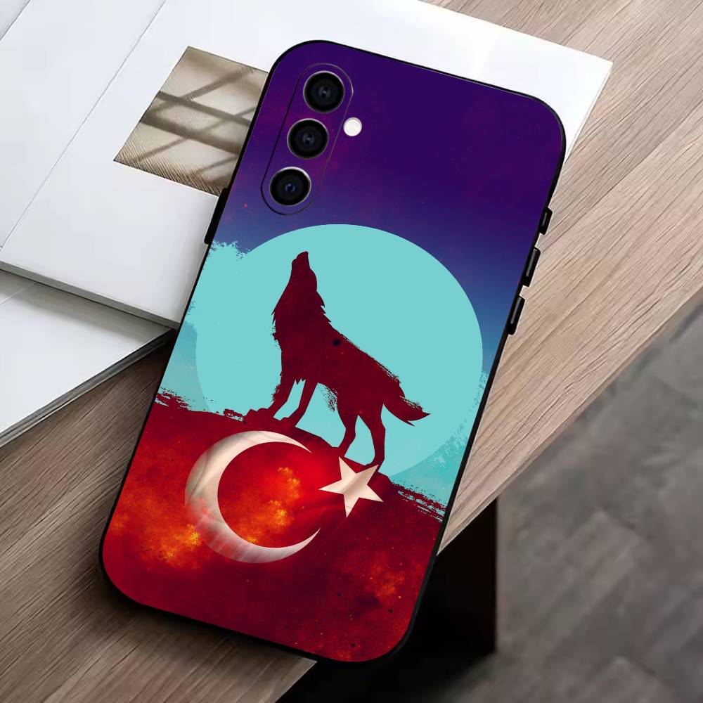 Чехол для телефона Turk Wolf Turkey Flag для Samsung Galaxy A73, A72, A71, A70, A53, A52, A51, Другие Мягкий Черный Чехол