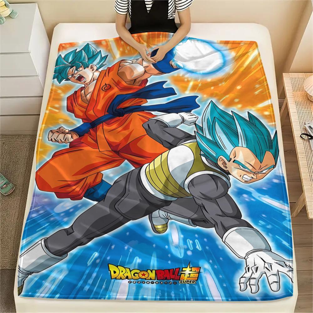 Фланелевое одеяло с принтом персонажей Dragon Ball, Высококачественное, Удобное для всех сезонов, Декор для дома, Тепло и уют, Идеально для рождественских подарков