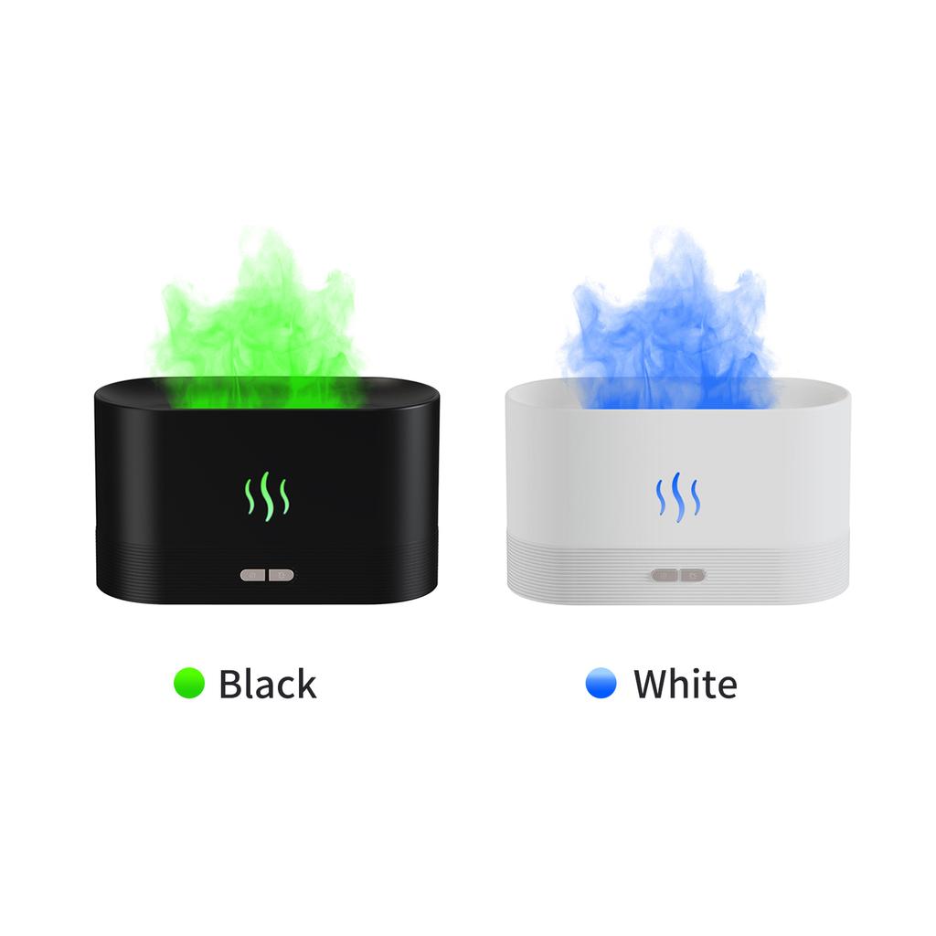 Simulation Flame Mist Humidifier With 7 Color Night Light Aromatherapy Essential Oil Diffuser Quiet