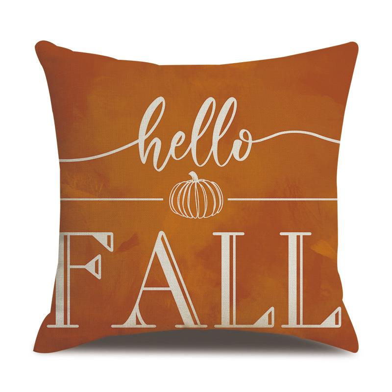 Подушка из льна на День благодарения, осенняя наволочка с принтом тыквы