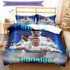 3pcs Soccer 7 (3) Design Cover Set - HD Printed Bedding with 1 Cover and 2 Pillowcases - Perfect for Home and Dorm Decor
