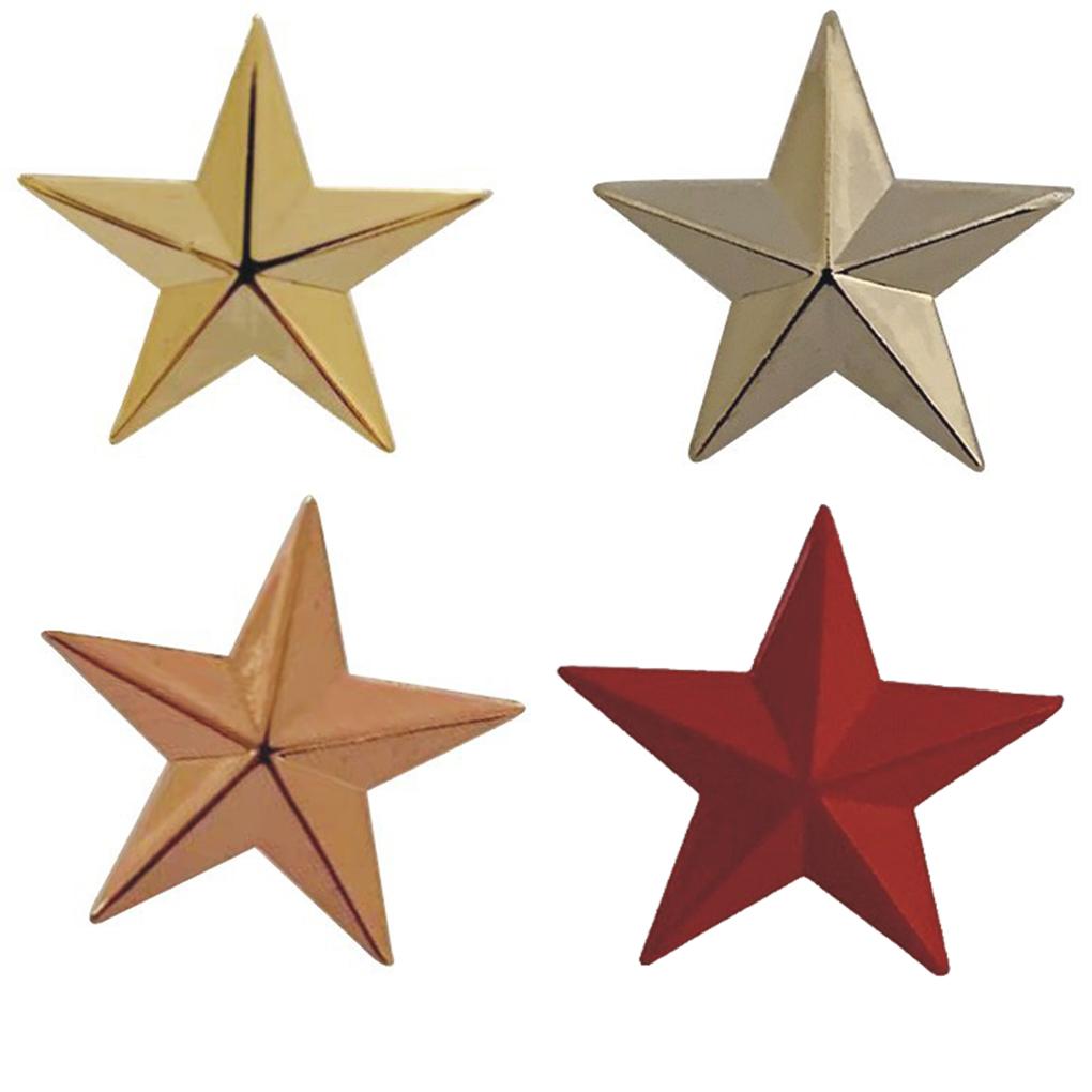 Значок в виде пятиконечной звезды Красивый сплав Трехмерный дизайн Привлекательный Блестящий Прочный Не легко выцветает Легкий Значки на лацкан