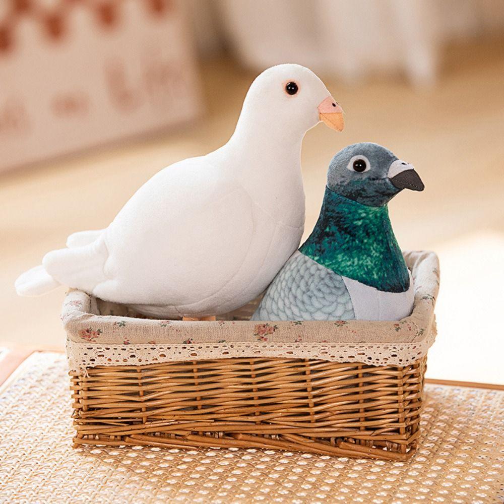 Lifelike Eyes Simulated Pigeon Plush Toy Soft Material Realistic Pigeon Plush Halloween Gift