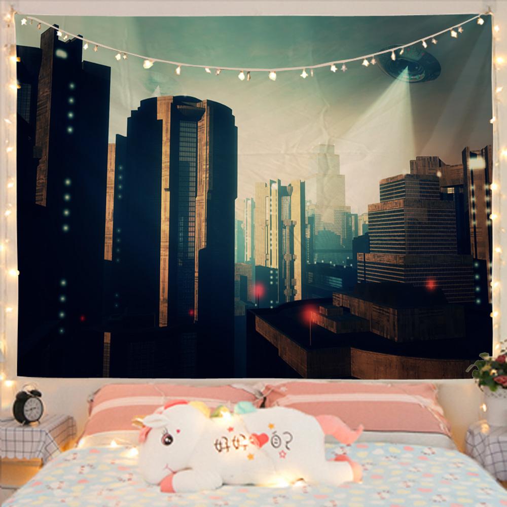 Таинственный гобелен с космическим кораблем, подвесной экзопланет, общежитие, Звезда Вселенной, спальня, гостиная, домашний декор