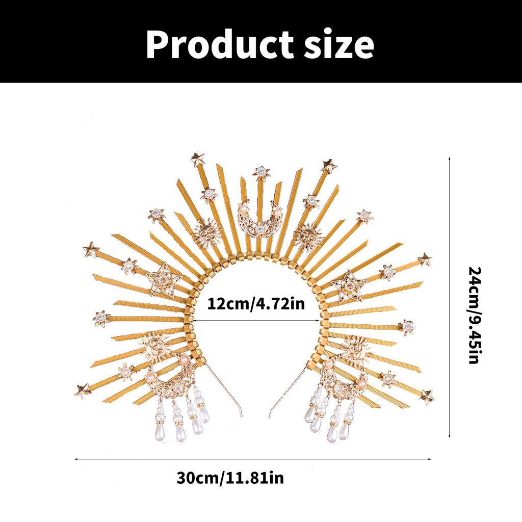 Elegant Halo Goddess Headpiece Glamorous Goddess Inspired Headband Dainty Hair Adornment For Weddings And More