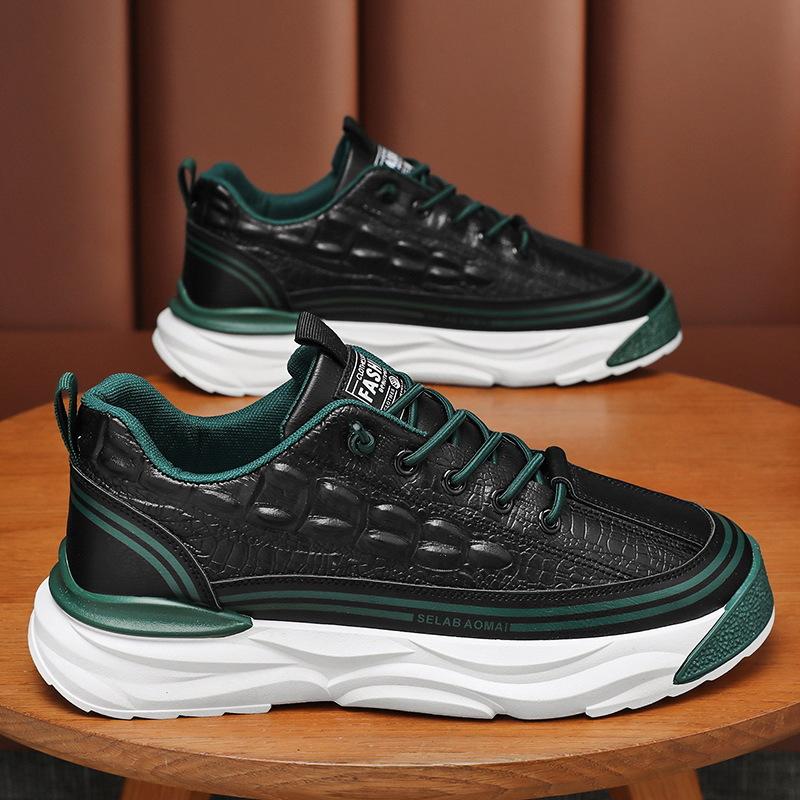 Мода Модные мужские кожаные повседневные туфли Дизайнерские классические удобные кроссовки на платформе Эластичные беговые баскетбольные туфли Теннисные туфли для мужчин