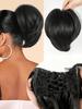 Synthetic Short Messy Curly Hair Bun Extension Easy Stretch Hair Double Combs Clip In Ponytail With Elastic Band Extension Ponytail Hairpieces