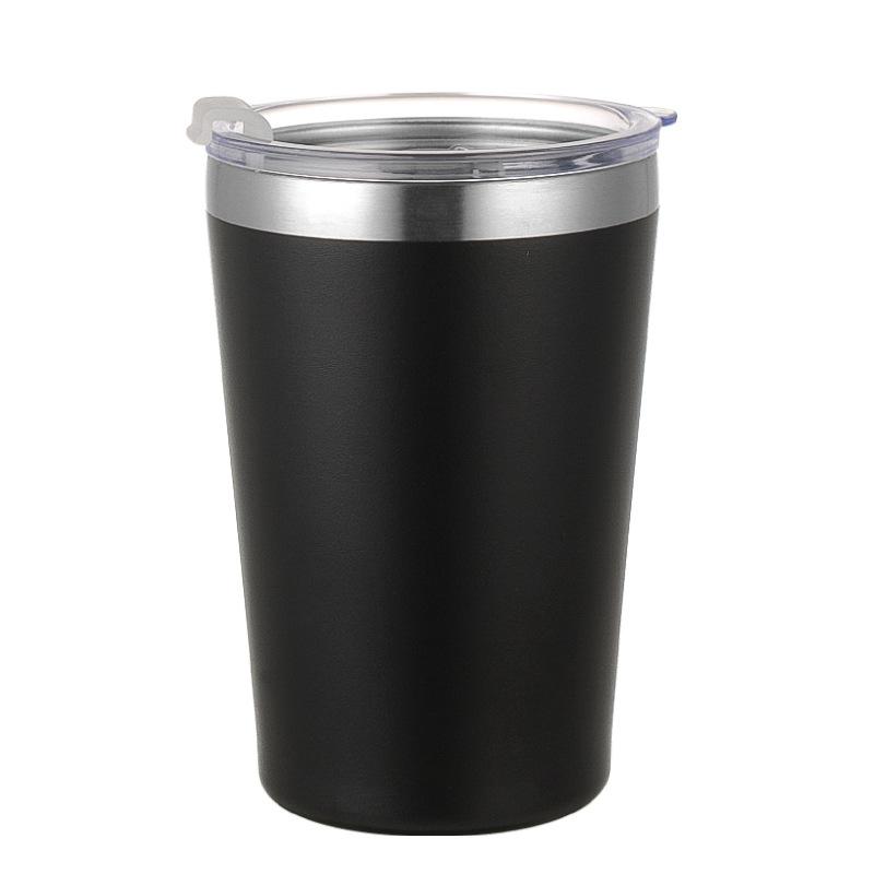 Milk Cup, 304 Stainless Steel Insulated Cup with Lid, Coffee Cup, Double-layer Spray Painted Straight Body Car Cup