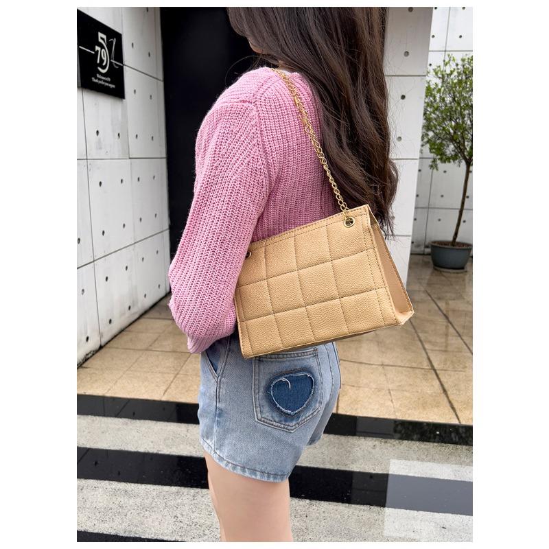 Lychee Plaid Pillow Bag Shoulder Bag for Women