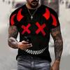 Summer Fashion Casual 3D Expression Printing Men's T-shirt