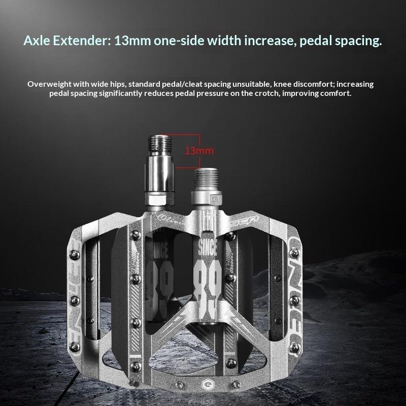 Mountain Bike Bike Pedal Extender, Extended Pedal Shaft 20mm Expander Accessories Chrome Molybdenum Steel Bearings