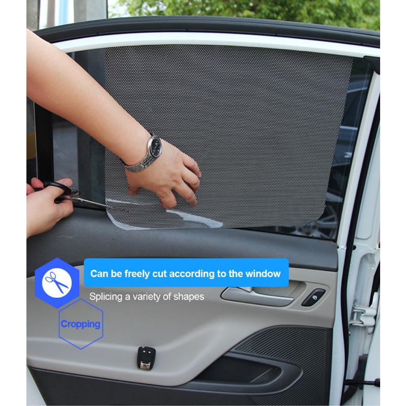 2 шт. 42x38 см DIY наклейки для автомобиля солнцезащитные козырьки защита от солнца оконная крышка черный солнцезащитный козырек из ПВХ боковое окно щиток с небольшими отверстиями