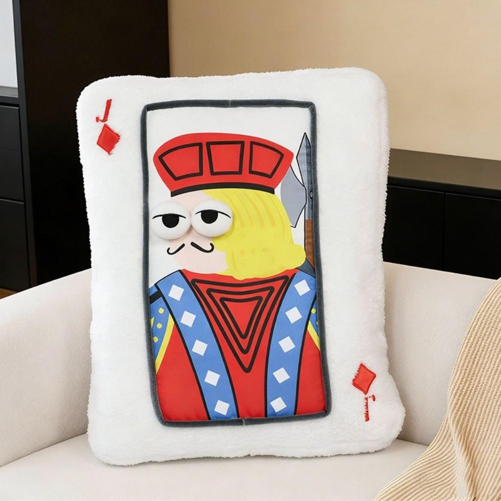 Square Shape Plush Embroidered Pillow Fluffy Texture Patchwork Pillow  Holiday Gift