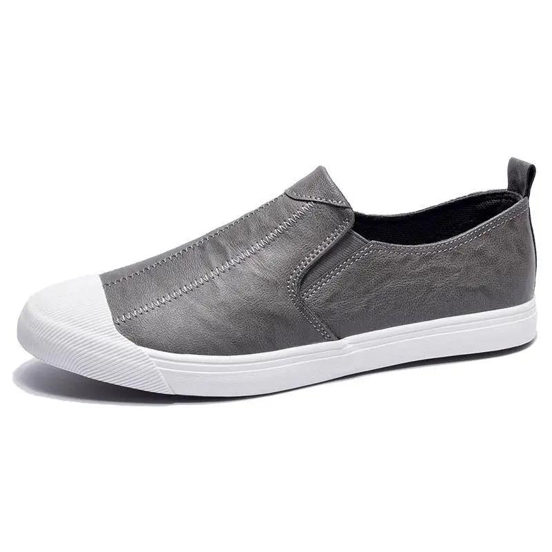 Повседневная обувь на плоской подошве, кожаные туфли без застежек для мужчин, новинка, классическая оригинальная обувь, распродажа, корейский стиль, коровья кожа