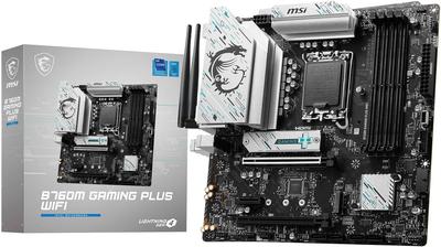 Материнская плата MSI B760M GAMING PLUS WIFI Поколение Intel CPU DDR5 для комфортной игры с MB6465 14th/13/12th (LGA1700) Micro-ATX [Игровая комната]