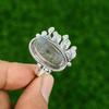 Gift For Her 925 Silver Natural Labradorite Rough Stackable Adjustable Ring